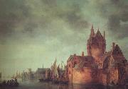 Jan van  Goyen A Castle by a River with Shipping at a Quay (nn03) china oil painting reproduction